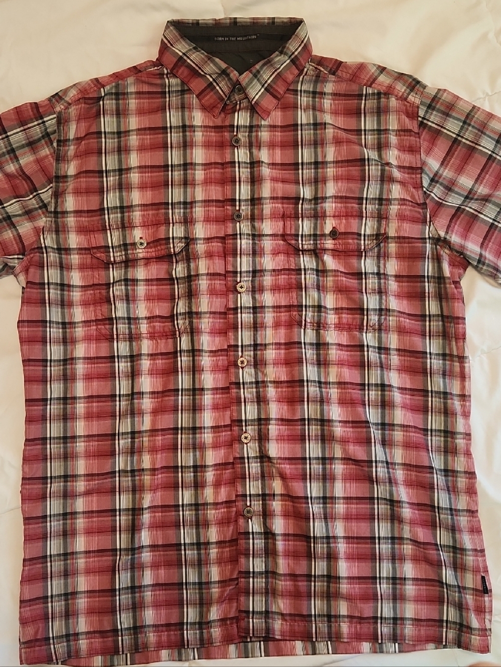 Kuhl Red Plaid Short-Sleeve Button-Down Shirt